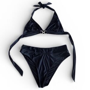 Michael Kors Silver Hardware Triangle Bikini Top with
Bottoms Women’s Size L EUC